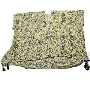 Bebe Ruana Kimono Cover Up Womens One Size Fits Medium Yellow Black Animal Print